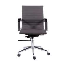 Cadeira de Escritorio Eames Esteirinha Baixa - PU Cinza