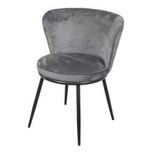 Cadeira de Jantar Modelo Nanda base preta - Assento em Espuma Revestido em Veludo 79x57x60cm