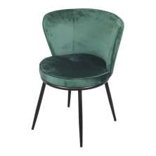 Cadeira de Jantar Modelo Nanda base preta - Assento em Espuma Revestido em Veludo 79x57x60cm