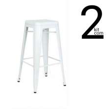 Conjunto 2 Banquetas Tolix Média - Branca