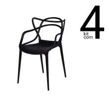 Conjunto 4 Cadeiras Allegra - Preta