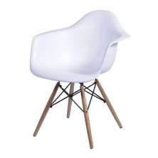 Conjunto 4 Cadeiras Sala De Jantar DKR Branca Base Madeira