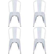 Conjunto 4 Cadeiras Sala De Jantar Titan Aço Pintura Branca
