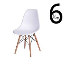Conjunto 6 Cadeiras Eames DSW - Branca