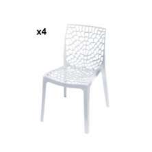 Conjunto De 4 Cadeiras Gruvyer Sala De Jantar Cor Branca