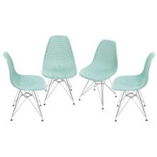 KIT 04 CADEIRAS 1119 PP TIFFANY BASE METAL