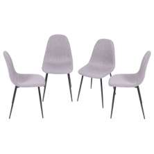 KIT 04 CADEIRAS PP CINZA BASE COR PRETA