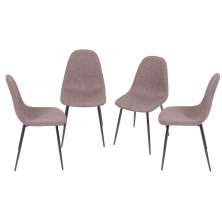 KIT 04 CADEIRAS PP MARROM BASE COR PRETA