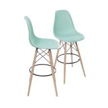 KIT 2 BANQUETAS 6619 PP TIFFANY BASE MADEIRA