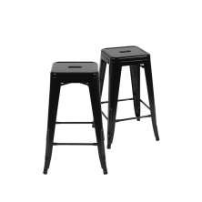 KIT 2 BANQUETAS EM AçO COM PINTURA EPOXI PRETA