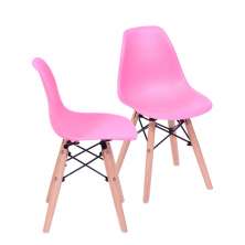 KIT 2 CADEIRAS 1102 PP ROSA BASE MADEIRA - KIDS