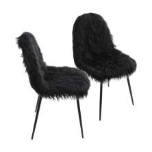 KIT 2 CADEIRAS 1115 PELO PRETO BASE METAL PRETA