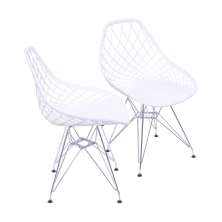 KIT 2 CADEIRAS 1118 PP BRANCA BASE METAL