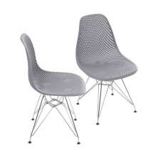 KIT 2 CADEIRAS 1119 PP CINZA BASE METAL