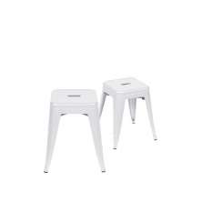 Kit 2 Banquetas Baixas Titan em Aço Cor Branca