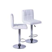 Kit 2 Banquetas com Encosto Confort Estof. Branco - Base Cromada
