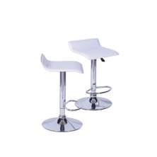 Kit 2 Banquetas de Bar Wave Estofadas Cor Branca - Base Cromada