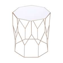 Mesinha Decorativa Cosmos Cor Dourada Metal Tampo Espelho