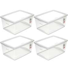4 Caixas Plásticas 60L Organizadoras com Tampa My Closet Ordene Empilháveis