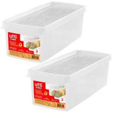 Kit 2 Caixas Organizadoras de Geladeira Legumes Verduras Fru