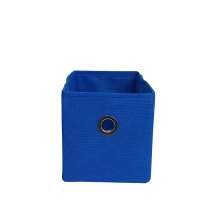 Caixa colorida Organizadora para brinquedos e closet 14x15x28 com ilhós azul