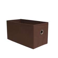 Caixa colorida Organizadora para brinquedos e closet 14x15x28 com ilhós marrom