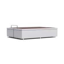 Base Para Cama Box Casal Marfim com Baú Branco