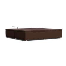 Base Para Cama Box Casal Pérola com Baú Marrom