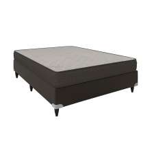Base para Cama Box Casal Cori VI com Colchão Jakarta Molas Ensacadas (22x138x188) Marrom e Branco