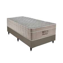 Base para Cama Box Solteiro Cori II com Colchão Airtech Spring Mola Superpocket (25x88x188) Bege