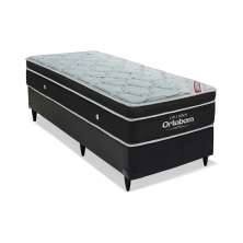 Base para Cama Box Solteiro Cori II com Colchão Molas Ensacada Elegant Superpocket (28x88x188) Preto