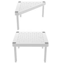 2 Organizadores de Armário Prateleiras Empilhável Triangular Quadrado Branco