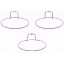 3 Suportes Aço Epóxi Para Vaso Médio De Flor Jardim Parede