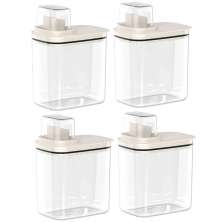 4 Dispensers para Produtos de Limpeza Amaciante e Sabão Líquido 1,5L Flow Bege Ou