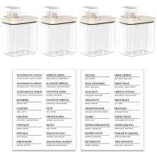 4 Dispensers para Sabão Líquido Amaciante 1,5L Flow e Etiquetas Identificadoras Ou