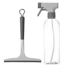Borrifador Multiuso 500ml e Rodo de Janela Pia Box de Banheiro Ou Bege Kit Flow