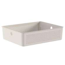 Cesto Organizador Baixo Bege Flow 34x27x9cm 8,2L Lavanderia