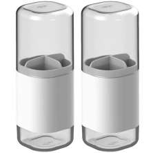 Conjunto 2 Porta Escova de Dentes com Tampa e 3 Divisórias D