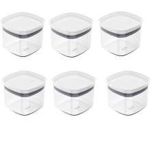 Conjunto 6 Potes Vedação Hermético 450ml Vedação Em Silicone Branco