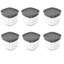 Conjunto 6 Potes Vedação Hermético 450ml Vedação Em Silicone Chumbo