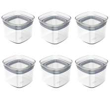 Conjunto 6 Potes Vedação Hermético 450ml Vedação Em Silicone Natural