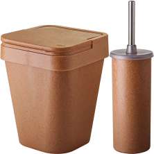 Conjunto Banheiro Lixeira Plástica Eco 5l E Escova Sanitária Cerejeira