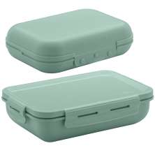 Conjunto Marmita Hermética E Sanduicheira Pote Para Lanches Frutas Verde Menta