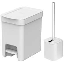 Conjunto de Banheiro Lixeira de Pedal Com Aro Interno 6L e E