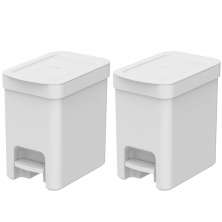 Kit 2 Lixeiras de Pedal com Aro Interno 6 Litros para Banhei