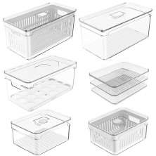 Kit 6 Organizadores De Geladeira Clear Fresh Porta Frutas Legumes Porta Frios E Porta Ovos OU
