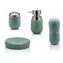 Kit banheiro lavabo Verde menta 4 peças OU acessorios porta sabonete liquido, suporte escova dental, porta cotonete ou algodao, porta sabonete em barra