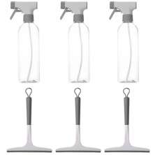 Kit de Limpeza Flow 3 Borrifadores Multiuso 500ml e 3 Rodos de Janela Box Pia Ou Bege