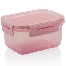 Pote Hermético 560ml Retangular Trava Click Mantimentos Rosa