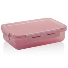 Pote Hermético Retangular 870ml Trava OU Click Lanche Rosa